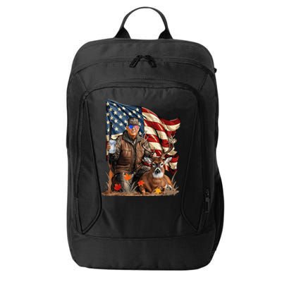 Trump Hunting Deer Funny Beer Drinking Beer Hunting City Backpack