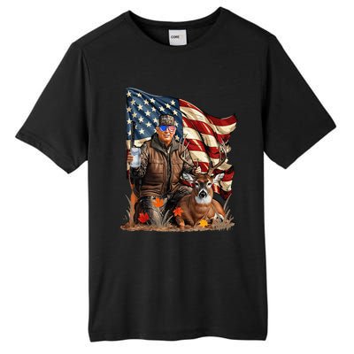 Trump Hunting Deer Funny Beer Drinking Beer Hunting Tall Fusion ChromaSoft Performance T-Shirt