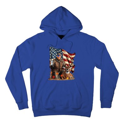 Trump Hunting Deer Funny Beer Drinking Beer Hunting Hoodie