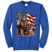 Trump Hunting Deer Funny Beer Drinking Beer Hunting Sweatshirt