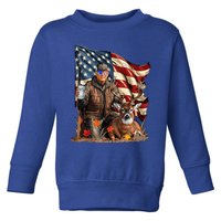 Trump Hunting Deer Funny Beer Drinking Beer Hunting Toddler Sweatshirt