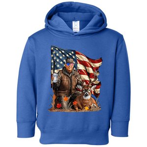 Trump Hunting Deer Funny Beer Drinking Beer Hunting Toddler Hoodie