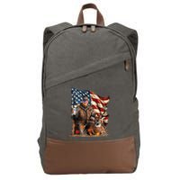 Trump Hunting Deer Funny Beer Drinking Beer Hunting Cotton Canvas Backpack