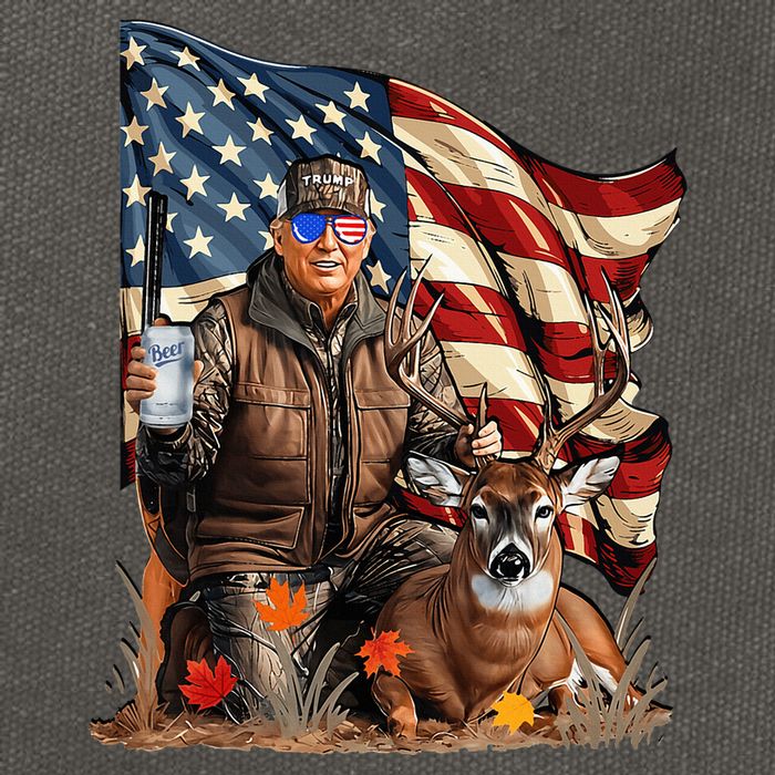 Trump Hunting Deer Funny Beer Drinking Beer Hunting Cotton Canvas Backpack