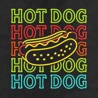 Trending Hot Dog Fashion Neon Design 7 Panel Mesh Trucker Snapback Hat