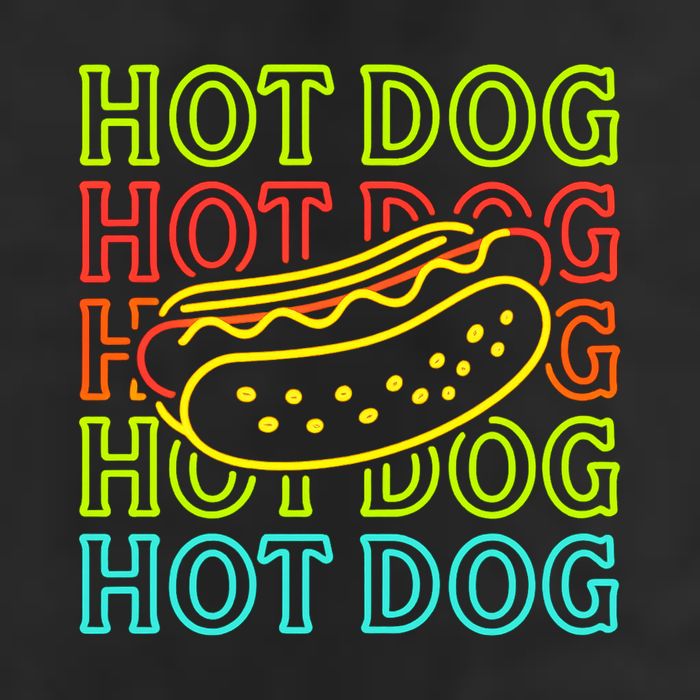 Trending Hot Dog Fashion Neon Design 7 Panel Mesh Trucker Snapback Hat