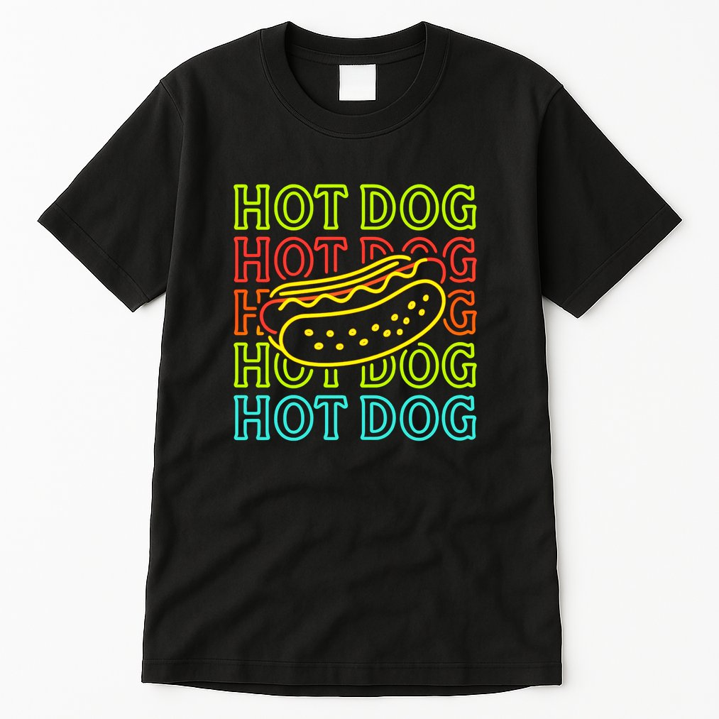 Trending Hot Dog Fashion Neon Design Tall T-Shirt