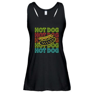 Trending Hot Dog Fashion Neon Design Ladies Essential Flowy Tank
