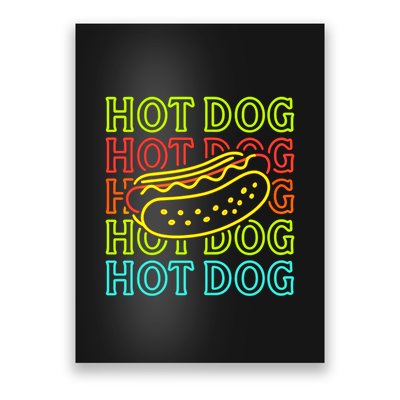 Trending Hot Dog Fashion Neon Design Poster