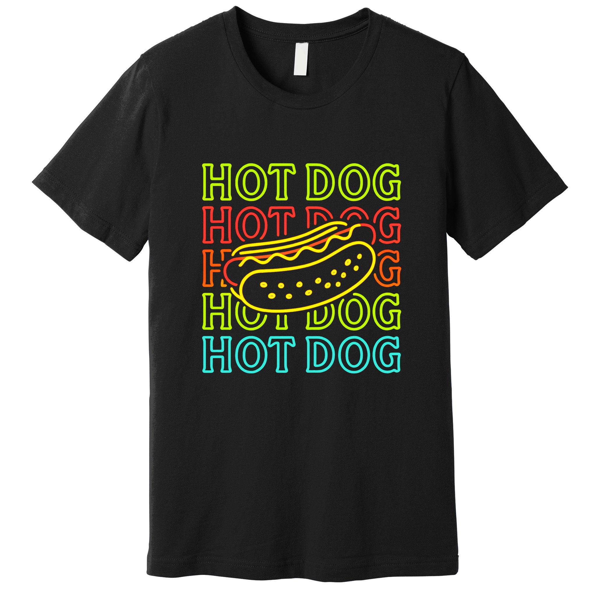 Trending Hot Dog Fashion Neon Design Premium T-Shirt