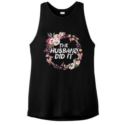 The Husband Did It True Crime Gift Ladies PosiCharge Tri-Blend Wicking Tank