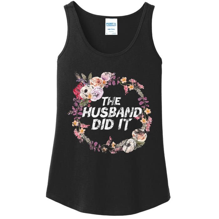 The Husband Did It True Crime Gift Ladies Essential Tank