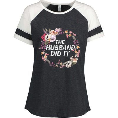 The Husband Did It True Crime Gift Enza Ladies Jersey Colorblock Tee