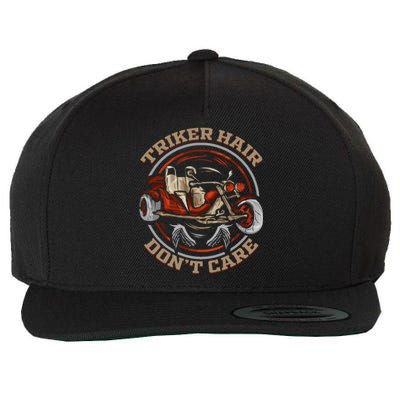 Triker Hair Don't Care Trike Motortrike Biker Three Wheeler Gift Wool Snapback Cap