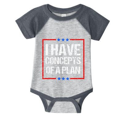 Trump Harris Debate Saying I Have Concepts Of A Plan 2024 Infant Baby Jersey Bodysuit