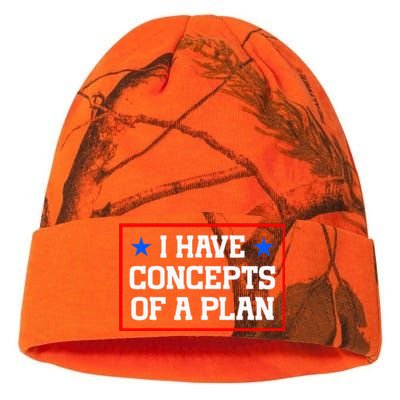 Trump Harris Debate Saying I Have Concepts Of A Plan 2024 Kati Licensed 12" Camo Beanie