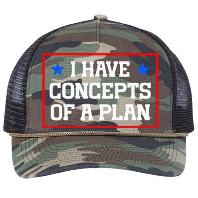 Trump Harris Debate Saying I Have Concepts Of A Plan 2024 Retro Rope Trucker Hat Cap