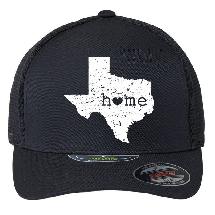 Texas Home Distressed Tx Map With Heart Flexfit Unipanel Trucker Cap