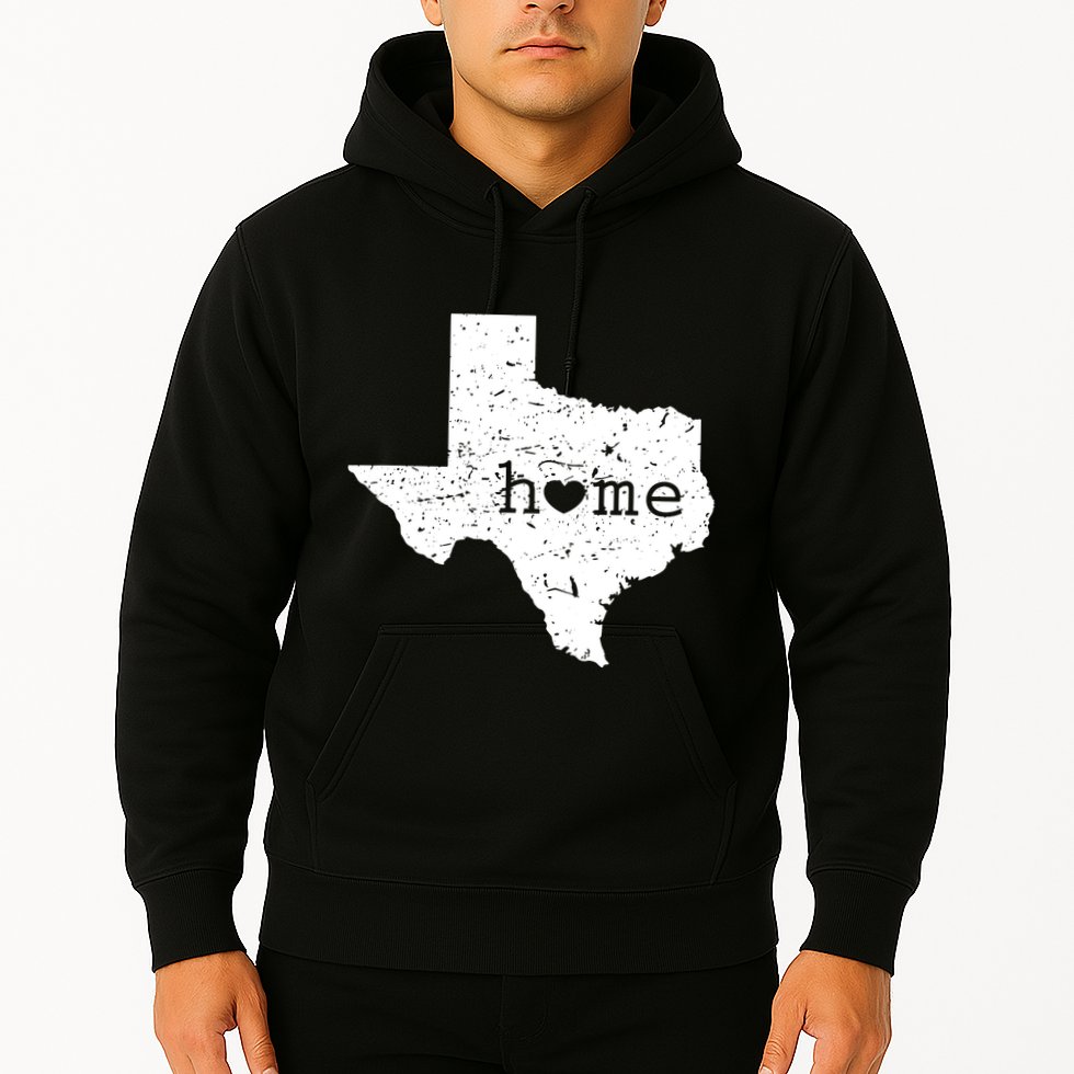 Texas Home Distressed Tx Map With Heart Hoodie