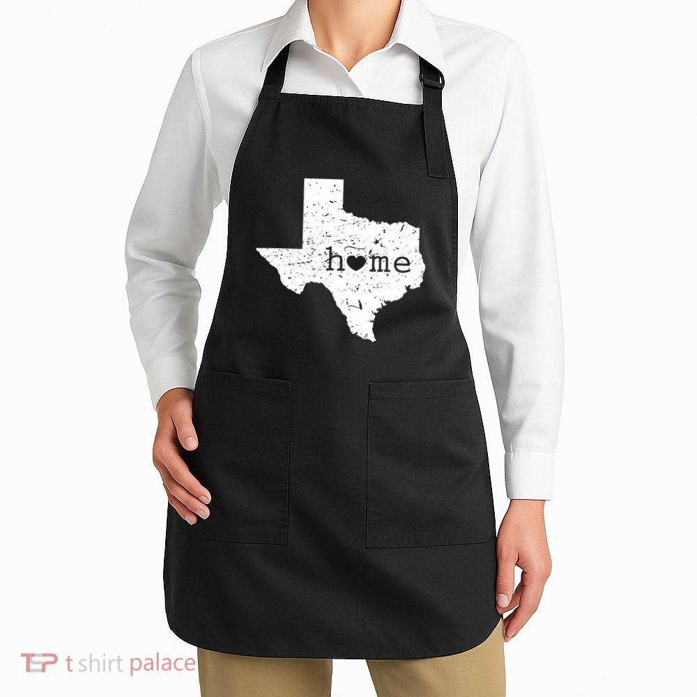 Texas Home Distressed Tx Map With Heart Apron