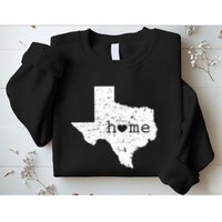 Texas Home Distressed Tx Map With Heart Sweatshirt