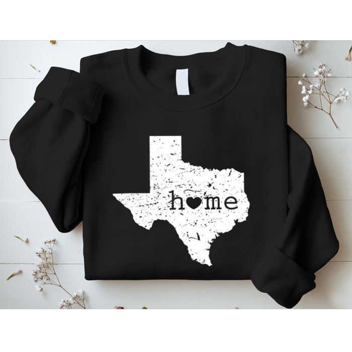 Texas Home Distressed Tx Map With Heart Sweatshirt