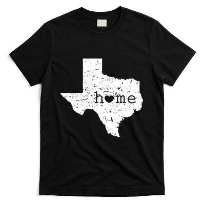 Texas Home Distressed Tx Map With Heart T-Shirt