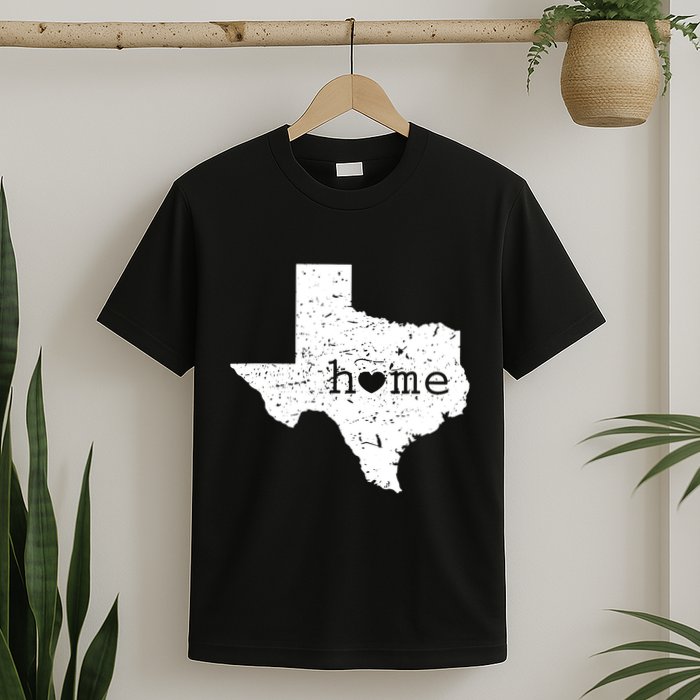 Texas Home Distressed Tx Map With Heart T-Shirt