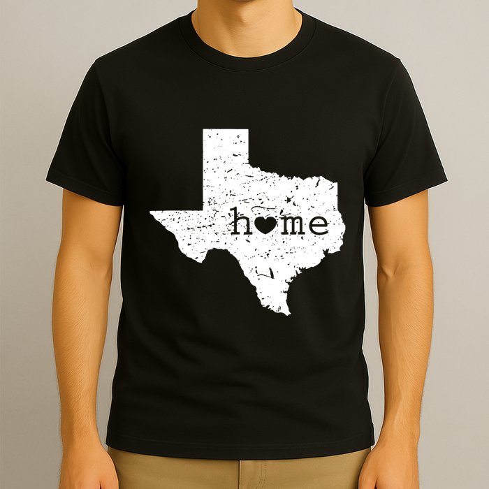Texas Home Distressed Tx Map With Heart T-Shirt