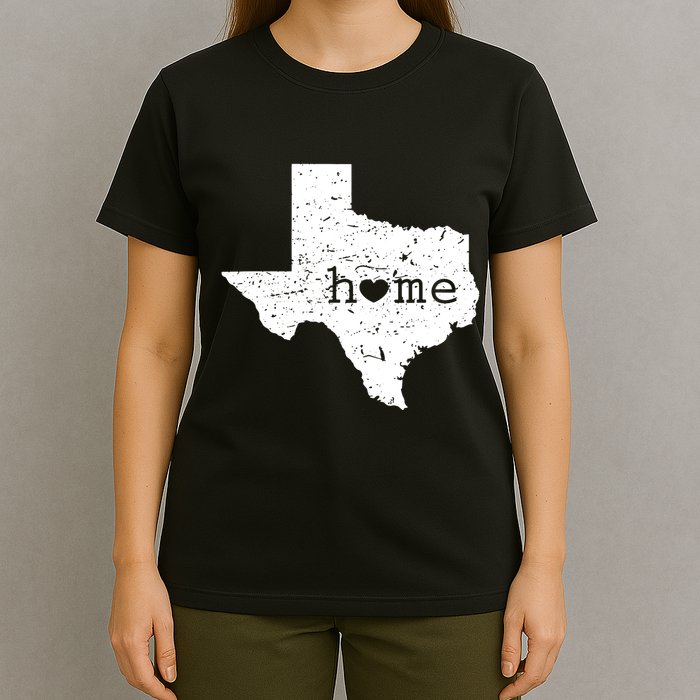 Texas Home Distressed Tx Map With Heart T-Shirt