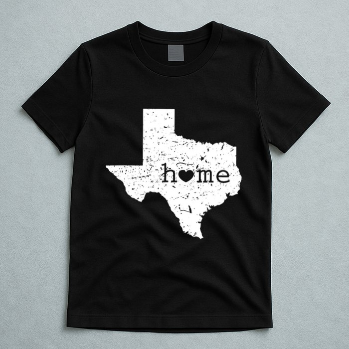 Texas Home Distressed Tx Map With Heart T-Shirt