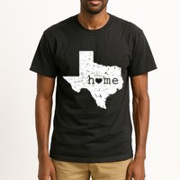Texas Home Distressed Tx Map With Heart Tall T-Shirt