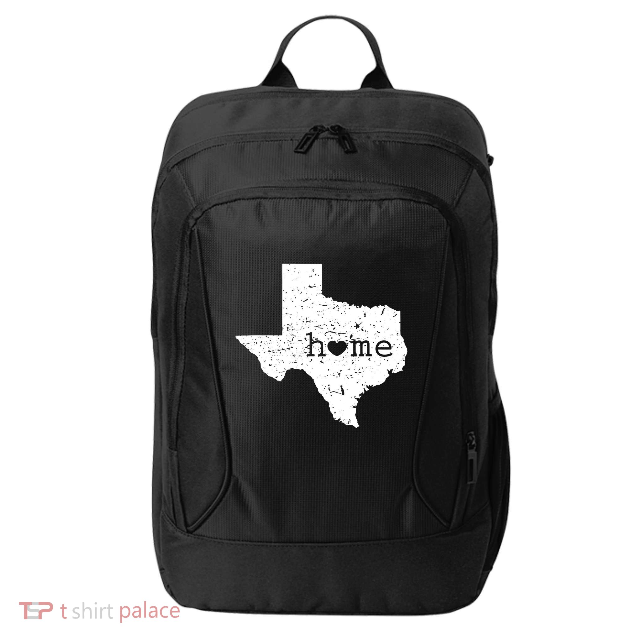 Texas Home Distressed Tx Map With Heart City Backpack