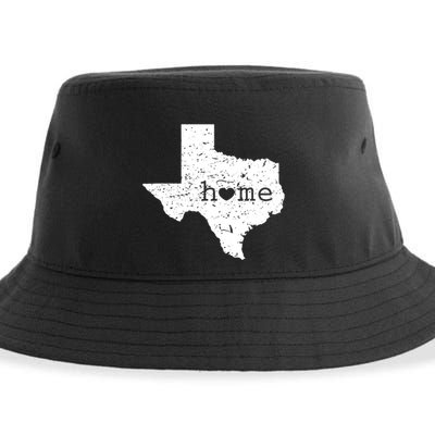 Texas Home Distressed Tx Map With Heart Sustainable Bucket Hat