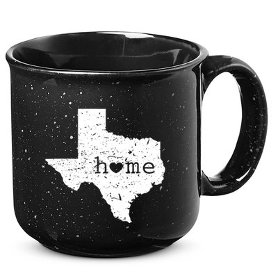 Texas Home Distressed Tx Map With Heart 15oz Campfire Ceramic Mug
