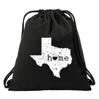 Texas Home Distressed Tx Map With Heart Drawstring Bag