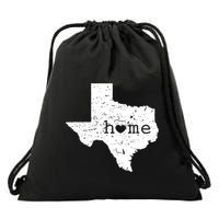 Texas Home Distressed Tx Map With Heart Drawstring Bag
