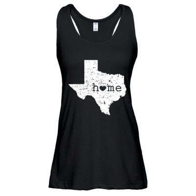 Texas Home Distressed Tx Map With Heart Ladies Essential Flowy Tank