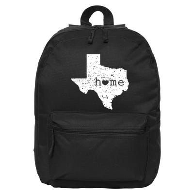 Texas Home Distressed Tx Map With Heart 16 in Basic Backpack