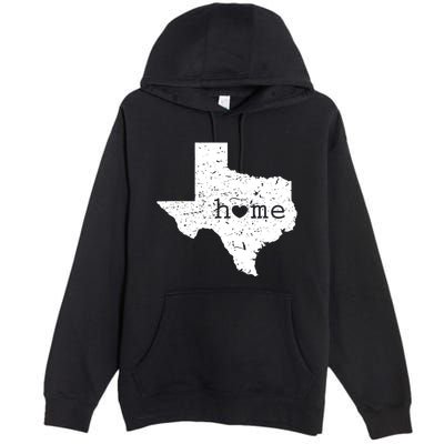 Texas Home Distressed Tx Map With Heart Premium Pullover Hoodie