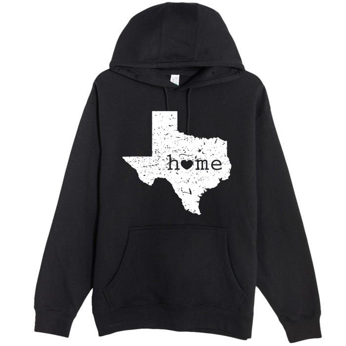 Texas Home Distressed Tx Map With Heart Premium Pullover Hoodie
