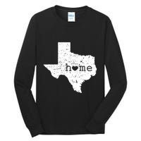 Texas Home Distressed Tx Map With Heart Tall Long Sleeve T-Shirt