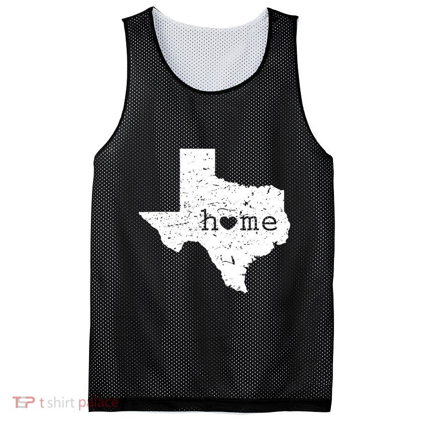 Texas Home Distressed Tx Map With Heart Mesh Reversible Basketball Jersey Tank