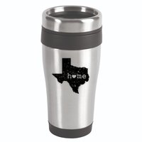 Texas Home Distressed Tx Map With Heart 16oz Travel Tumbler