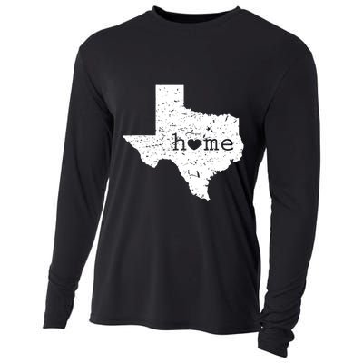 Texas Home Distressed Tx Map With Heart Cooling Performance Long Sleeve Crew