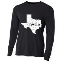 Texas Home Distressed Tx Map With Heart Cooling Performance Long Sleeve Crew
