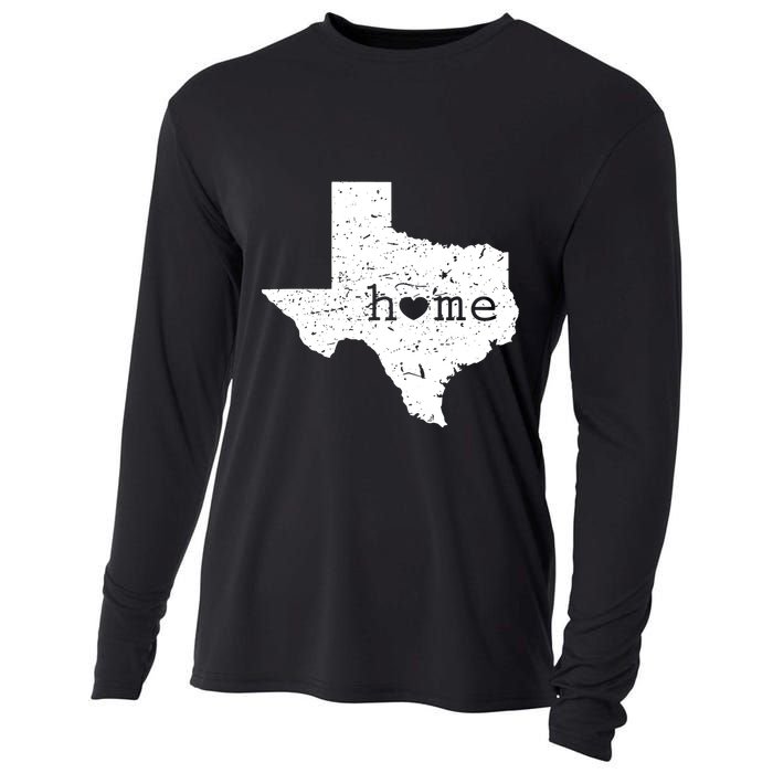 Texas Home Distressed Tx Map With Heart Cooling Performance Long Sleeve Crew