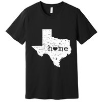 Texas Home Distressed Tx Map With Heart Premium T-Shirt