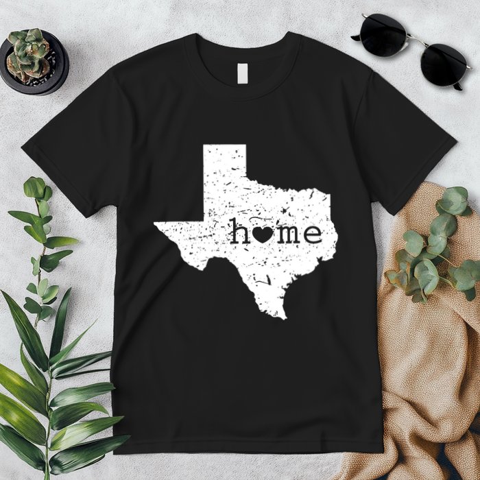 Texas Home Distressed Tx Map With Heart Premium T-Shirt