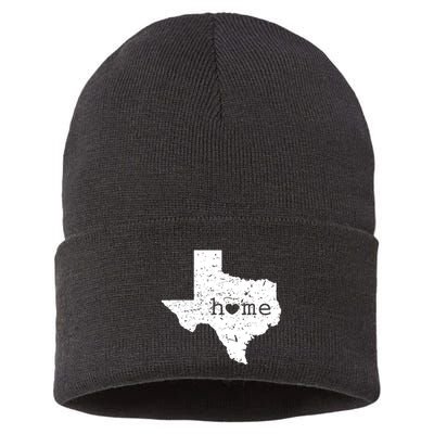 Texas Home Distressed Tx Map With Heart Sustainable Knit Beanie